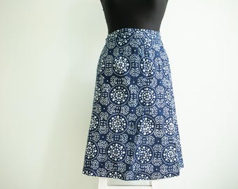90s Ethno Print Wickelrock aus Baumwolle: Handgemacht im Festival Style S/M