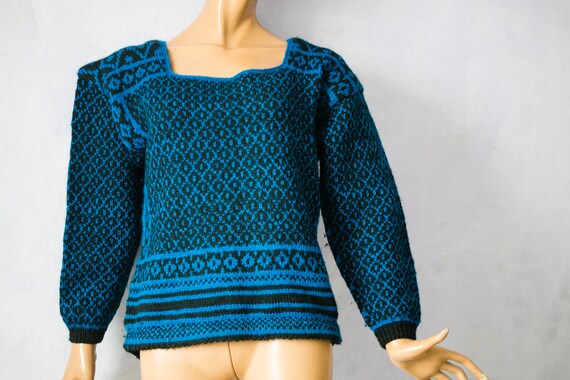 Norway sweater black navy blue woman sweater / tr… - image 3