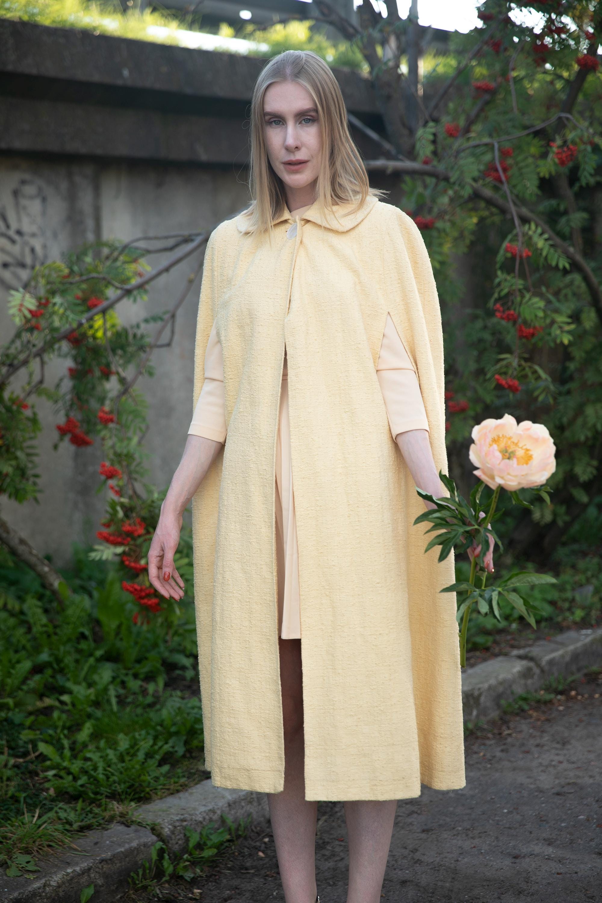 50er Jahre Mantel A Linie Beige 60s A Line Coat