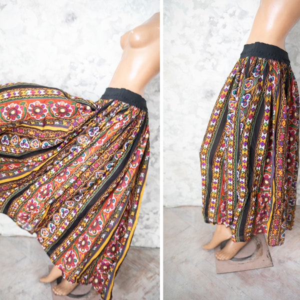 ORNAMENTAL NIGHTS WOVEN MAXI CIRCLE SKIRT