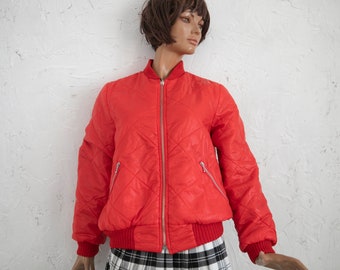 Red  windbreaker jacket  sport style  jacket/   woman zippered spring jacket/S