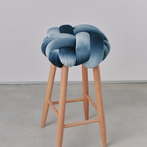 Sage Velvet Knot Bar stool, design chair, modern chair, industrial stool, wood stool, bar chair, velvet bar chair, velvet bar stool