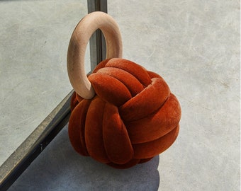 Copper Velvet Knot DoorStop, fluwelen deurstop, design deurstop, fluwelen accessoires, fluwelen baldeurstop