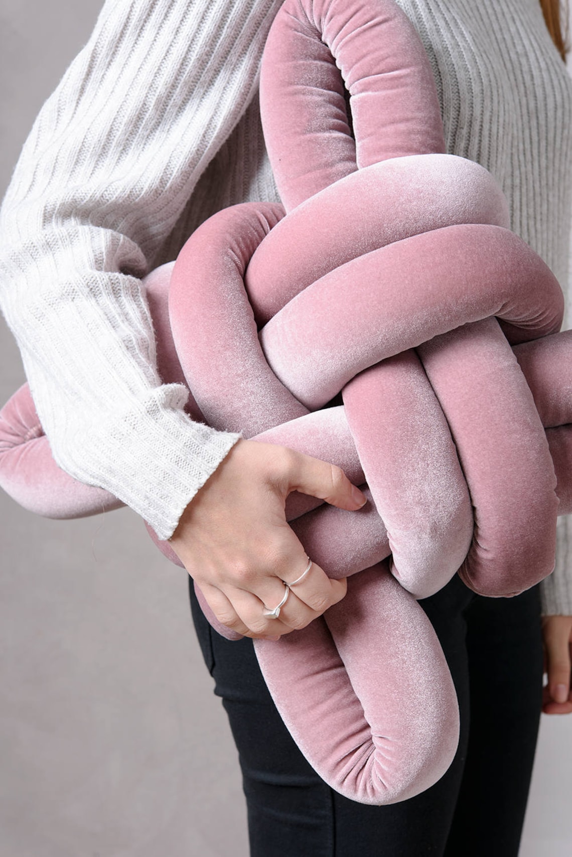 Blush Pink Velvet Knot Pillow Knot Pillows Knot Cushions Etsy