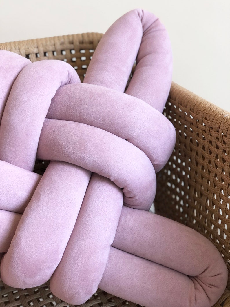 Pink Rose Suede Knot Pillow Knot Pillows knot cushions Etsy