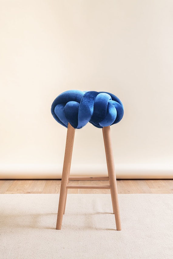 Royal Blue Velvet Knot Bar Stool Design Chair Modern Chair - Etsy