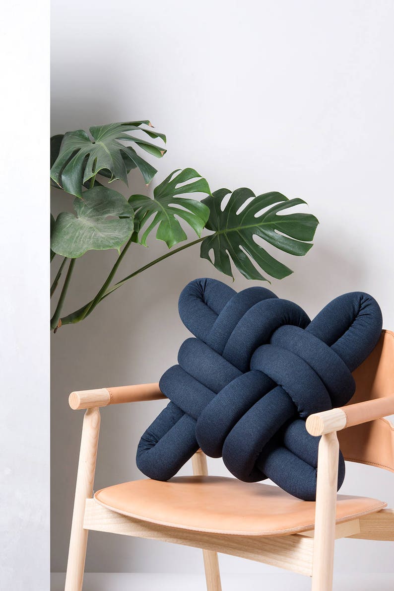 Dark Blue Knot pillow , Knot Pillows, knot cushions, Dark Blue modern pillow, nursery decor, Dark Blue cushion, Dark Blue throw pillow