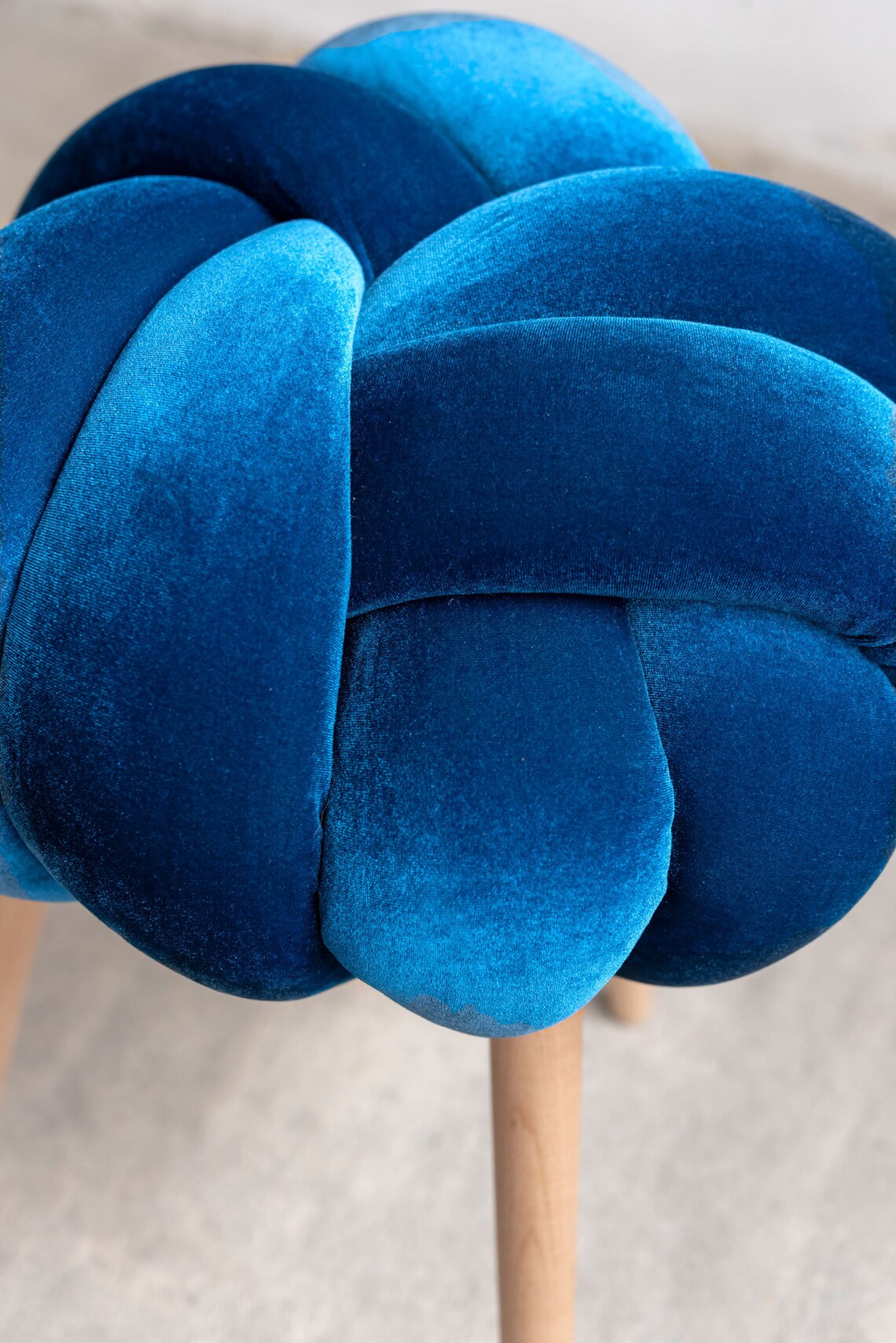 Royal Blue Velvet Knot Stool Velvet Stool Modern Velvet | Etsy