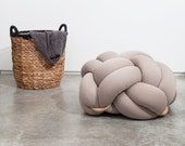 Medium Knot floor Cushion in Light beige ,Knot Floor Pillow pouf, Modern pouf,pouf ottoman, Meditation Pillow,