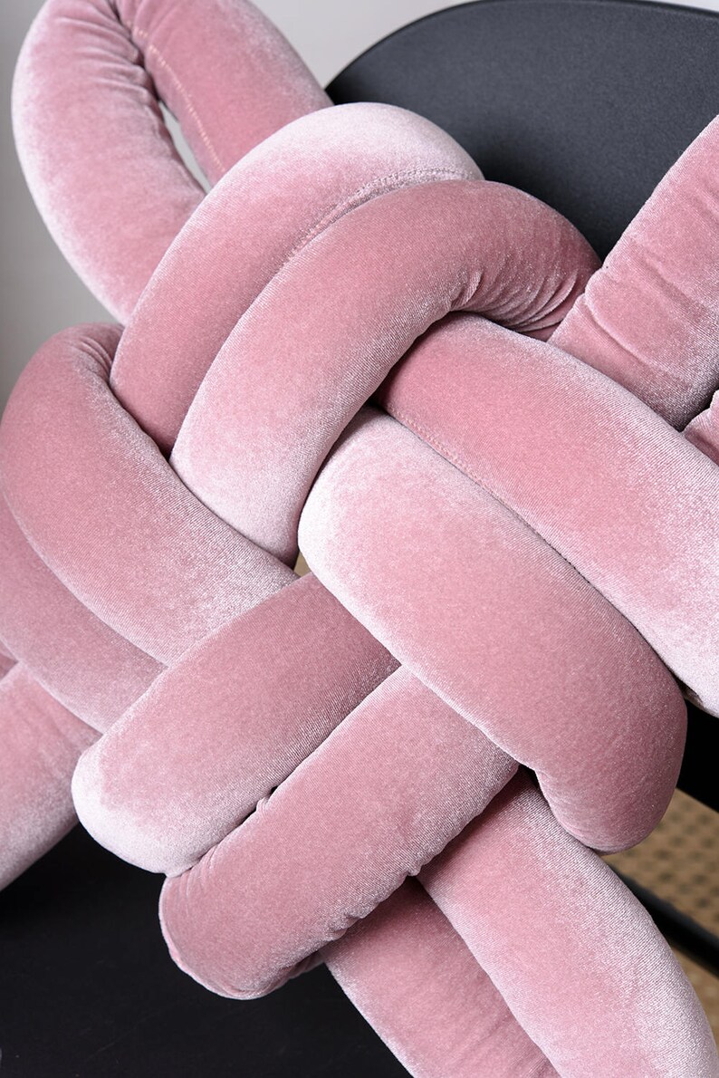 Blush Pink Velvet Knot Pillow Knot Pillows Knot Cushions Etsy
