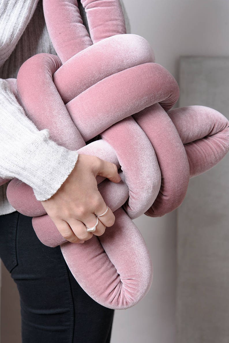 Blush Pink Velvet Knot Pillow Knot Pillows Knot Cushions Etsy