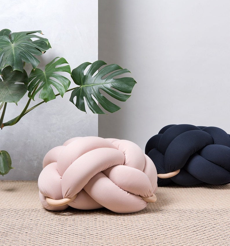 Large knot Floor Cushions in blush pink Knot Floor Pillow Etsy