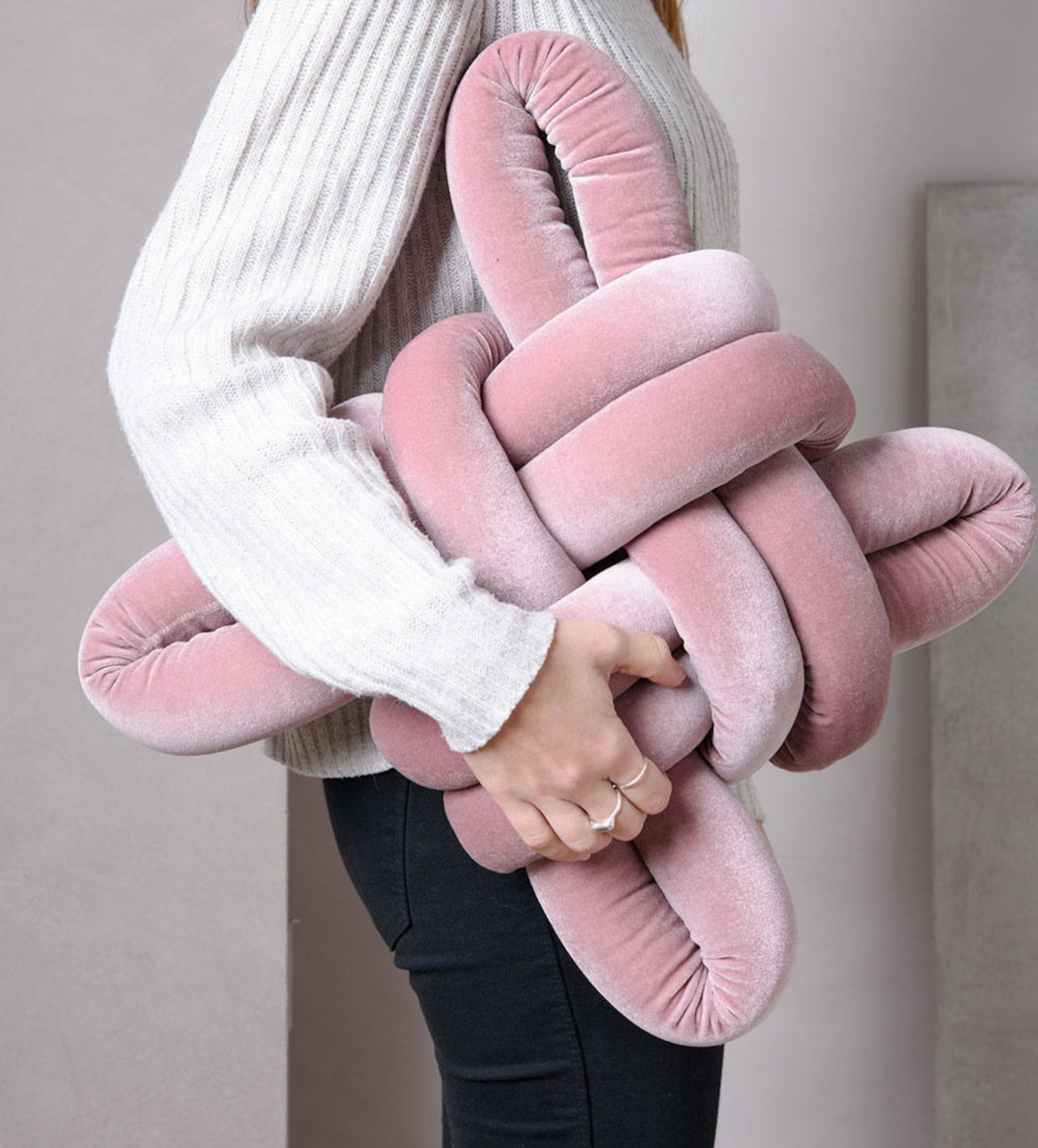 Blush Pink Velvet Knot Pillow Knot Pillows Knot Cushions Etsy