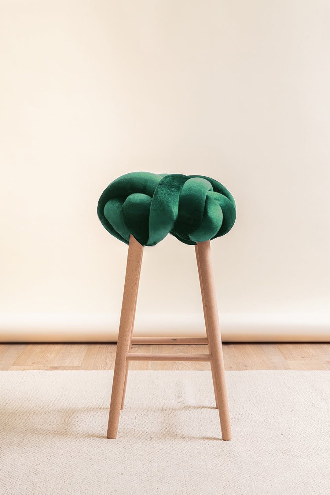 Emerald green outlet velvet stool