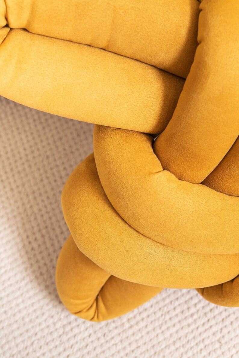 Yellow Desert Vegan Suede Knot Pillow Knot Pillows Knot Etsy