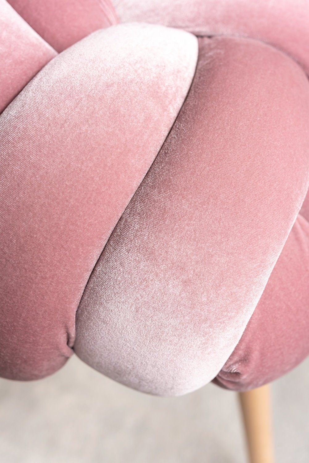 Blush Pink Velvet Knot Stool Velvet Stool Modern Velvet Etsy