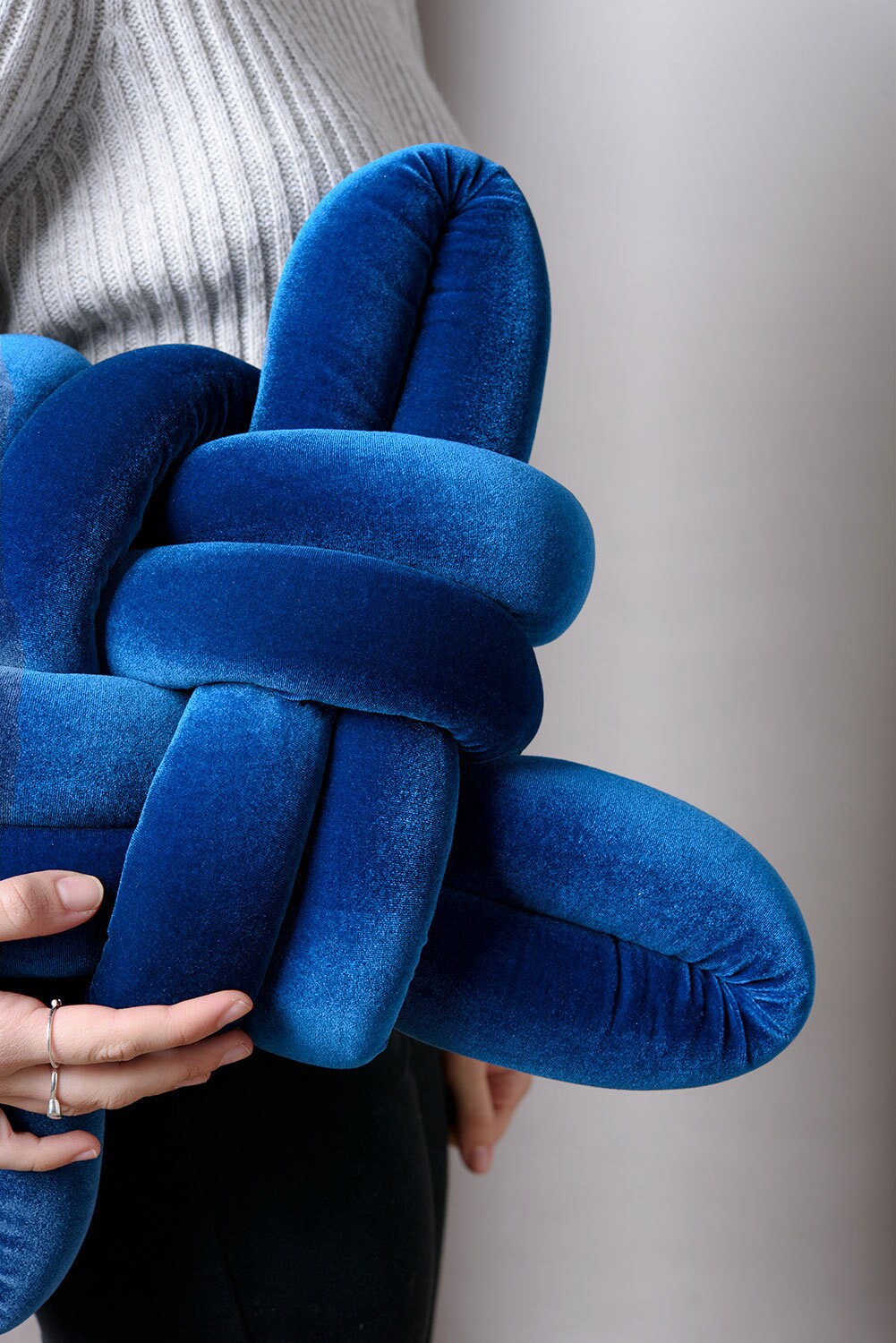 Royal Blue Velvet Knot Pillow Knot Pillows Knot Cushions Etsy