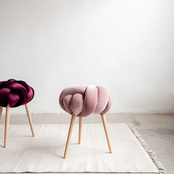 Purple velvet online stool