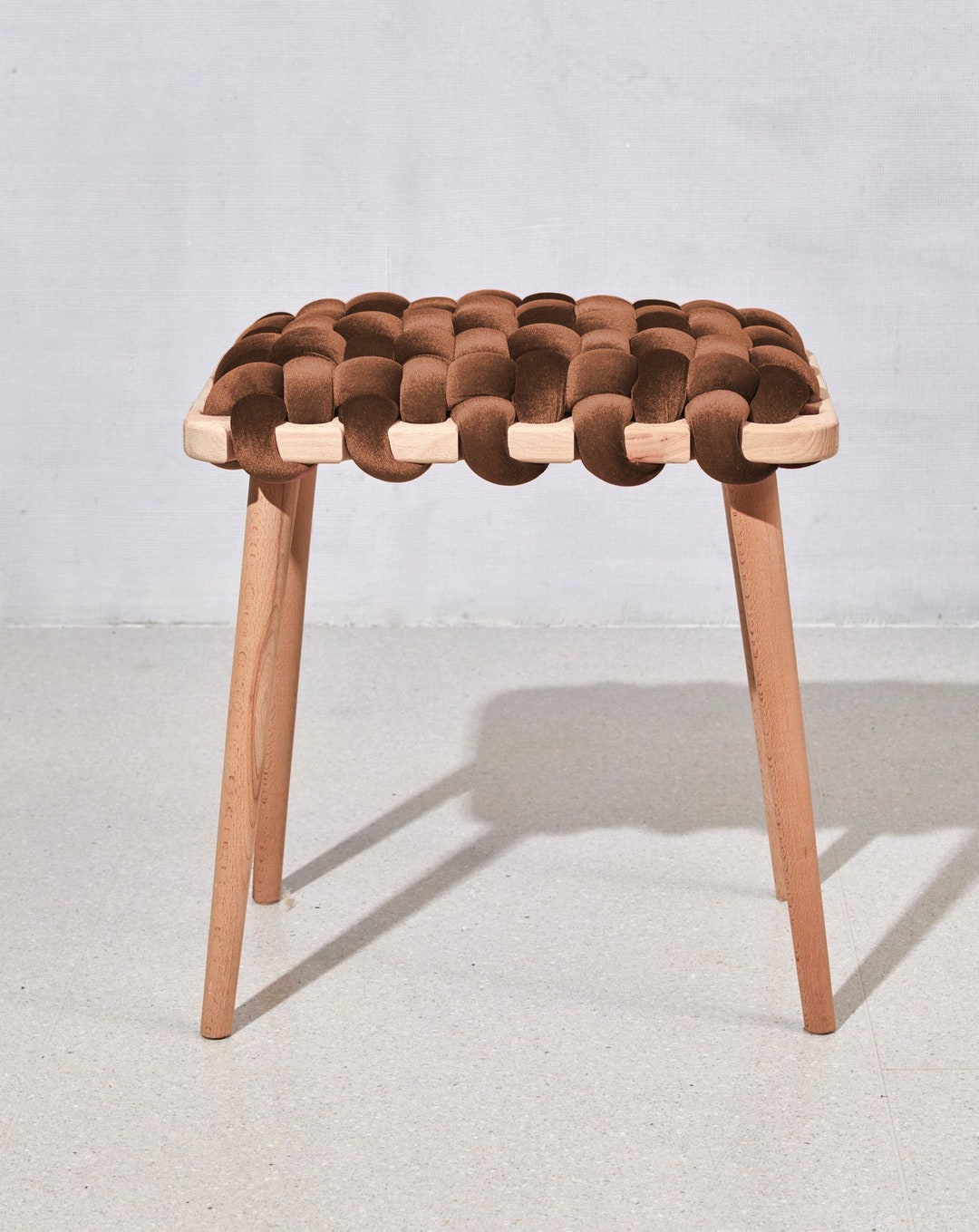 Acorns Stool Woven Stool in Acorn Velvet Velvet Stool Velvet Stools - Etsy
