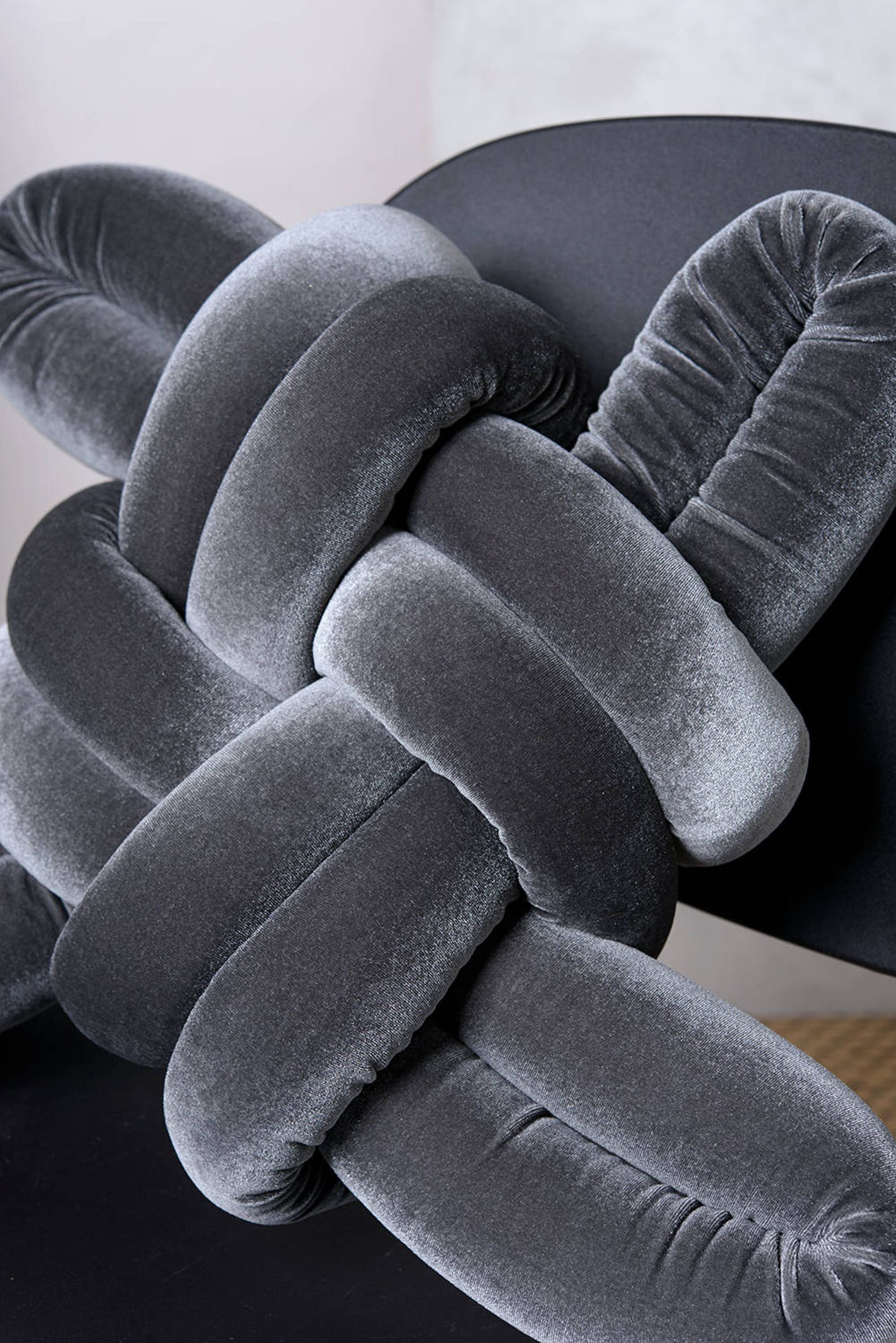 Grey Velvet Knot Pillow Knot Pillows Knot Cushions Velvet Etsy