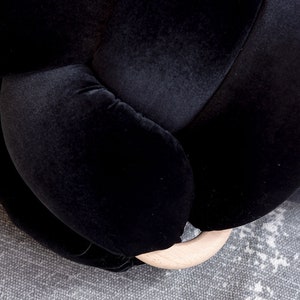 Large Velvet Knot Floor Cushion in Black, velvet ottoman, ,Knot Floor Pillow, Modern pouf, cushion, pouf ottoman, Meditation Pillow, image 2