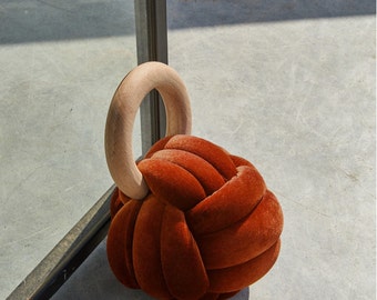 Copper Velvet Knot Accent Piece, velvet accentpiece, designer paperweight, velvet accessories, velvet ball paper weight