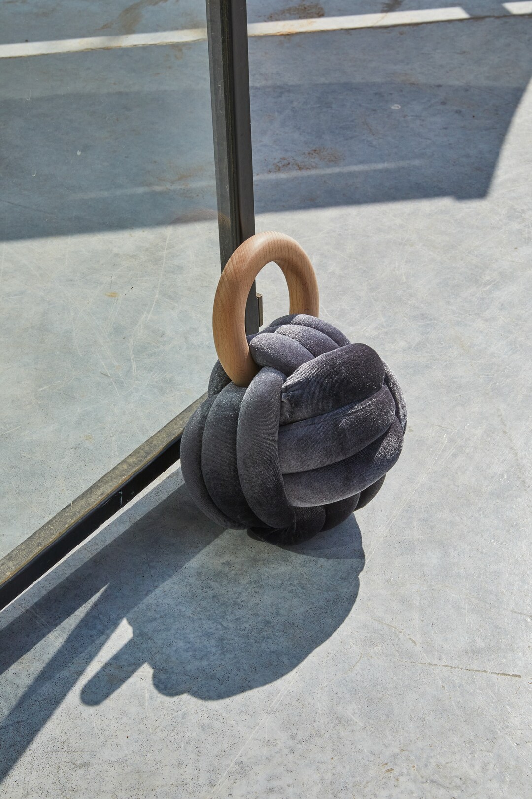 Grey Velvet Knot Door Stop, Velvet Doorstop, Designer Doorstop, Velvet ...