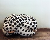 Medium Knot Floor Cushion in Cream & Dark Grey Ink Spots, Knot Floor Pillow pouf, Modern pouf, cushion, pouf ottoman, Meditation Pillow,