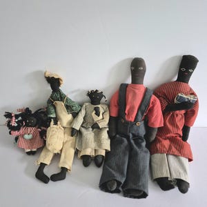 Vintage Black Americana Primitive Dolls, Vintage African American Rag Dolls, Black Folk Art Doll