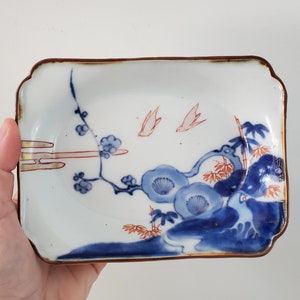 Vintage Japanese Imari Ware Dish, Hand Painted Porcelain Trinket Dish, Japanese Decor
