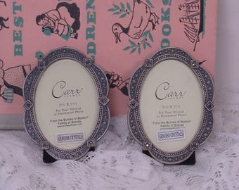 Vintage Oval Photo Frame Set of 2, Small Metal Ornate Frame, Vintage Mini Picture Frame, Small Oval Frame