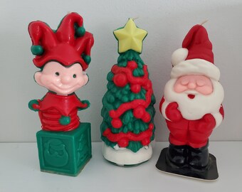 Vintage Gurley Christmas Candles, Santa Claus