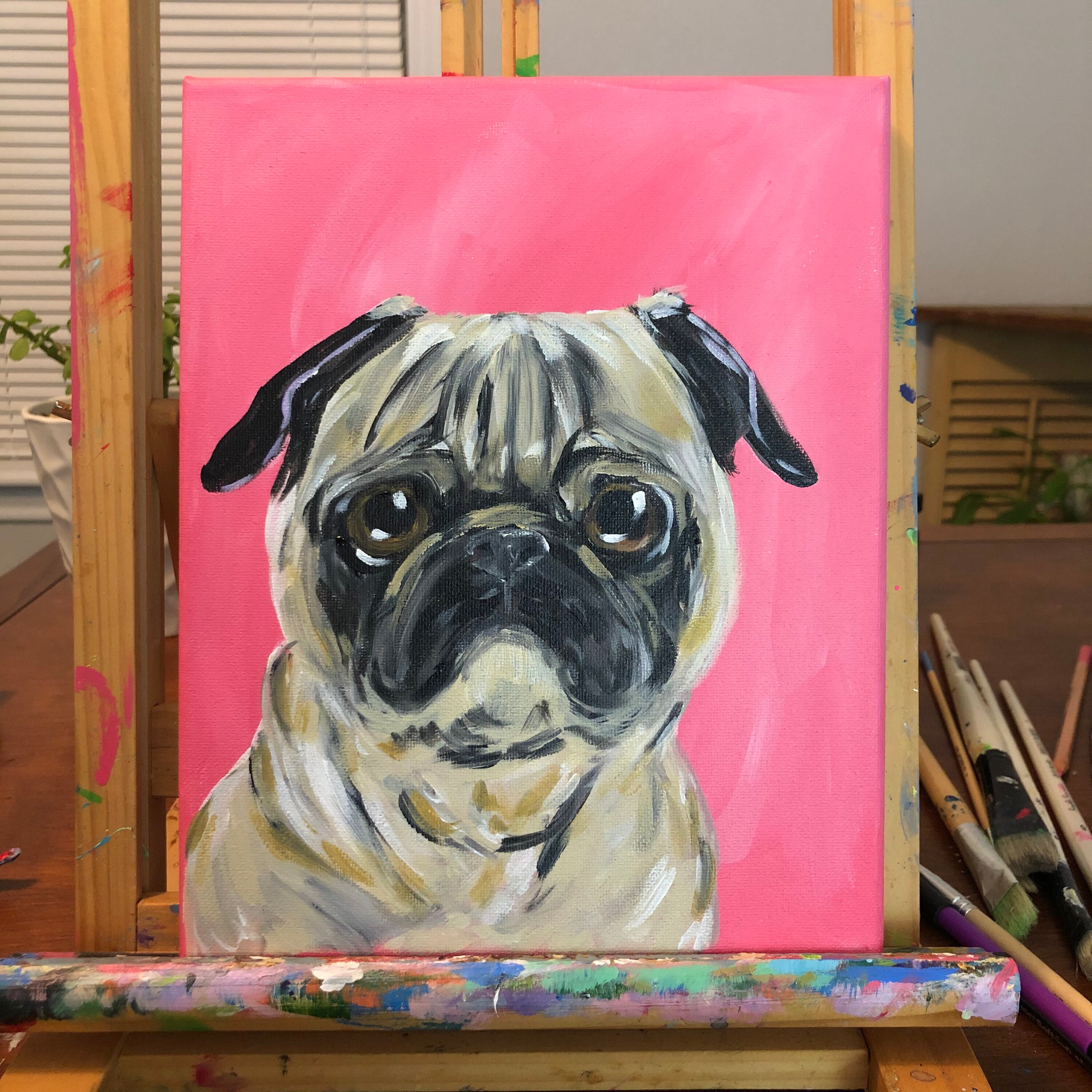 Custom Pet Portrait Original canvas art acrylic pet Etsy