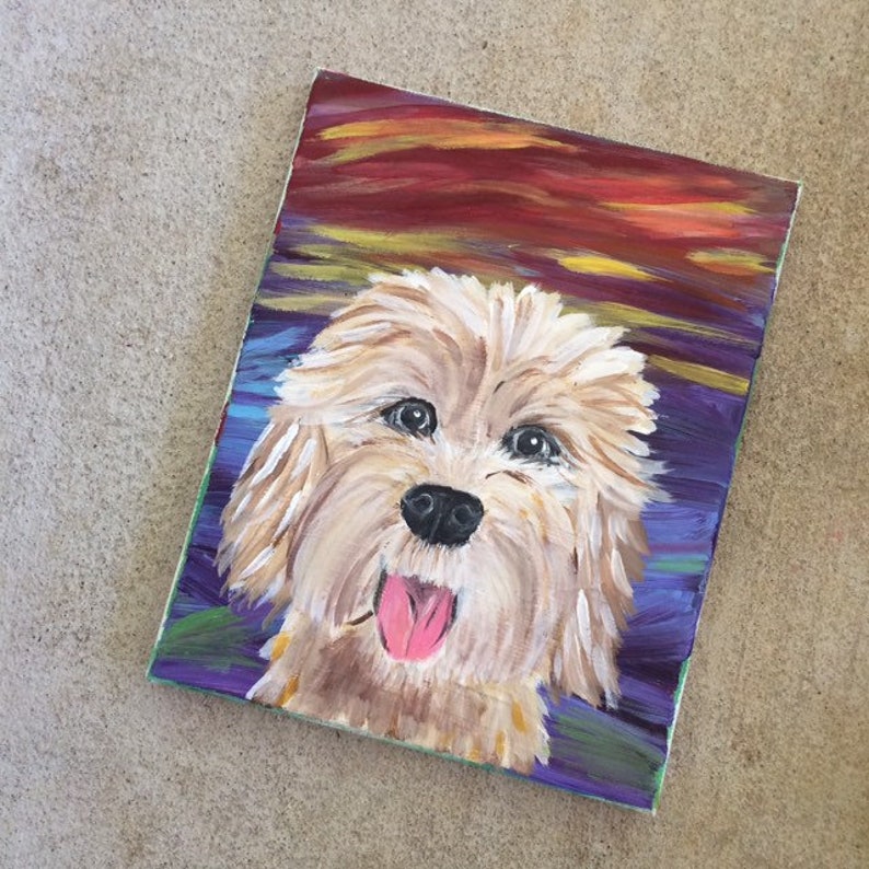 Labradoodle painting goldendoodle painting doodle dog gift | Etsy