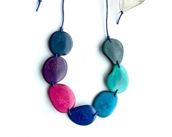 Northern Lights Tagua Bead Necklace - Statement Jewellery - Fair Trade - Wedding Guest Jewellery