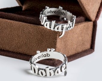 Valar Morghulis & Dohaeris, Set of Two Valyrian Rings in Silver or Gold