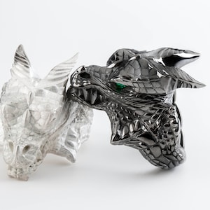 Dragon Ring, Dragon Head Ring , Black Silver Dragon Gemstone Ring