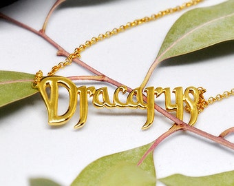 Dracarys, Mother of Dragons Chain Bar Necklace - Game of Thrones Khaleesi Valyrian Necklace with Dracarys Word