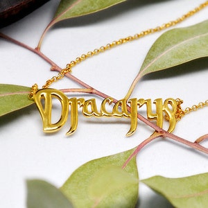 Dracarys, Mother of Dragons Chain Bar Necklace Game of Thrones Khaleesi Valyrian Necklace with Dracarys Word image 1