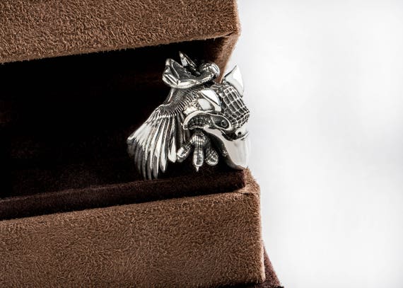 Sterling silver Griffon ring, Gryphon Ring Jewelry - solid sterling silver Griffin ring