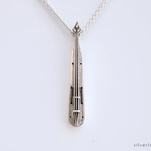 Musical instrument Lyre of Pontos silver pendant, tiny Greek musical lyra silver pendant, Lyra Kementche Musical Instrument necklace image 2