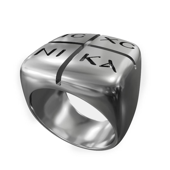 Orthodox Cross ΙϹΧϹ (Jesus Christ) NIKA (Conquers) Emblem Ring, Christogram ring, Orthodox Ring