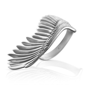 Wings ring, angel wings dainty ring, minimalist open bird wings ring image 1