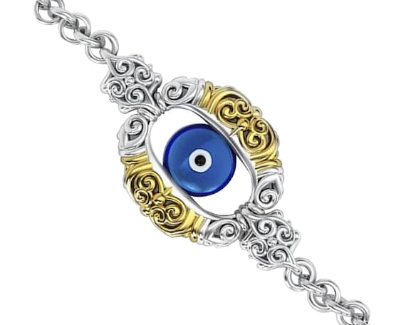 Evil Eye Silver Protection Charm Amulet Blue Evil Eye Jewelry