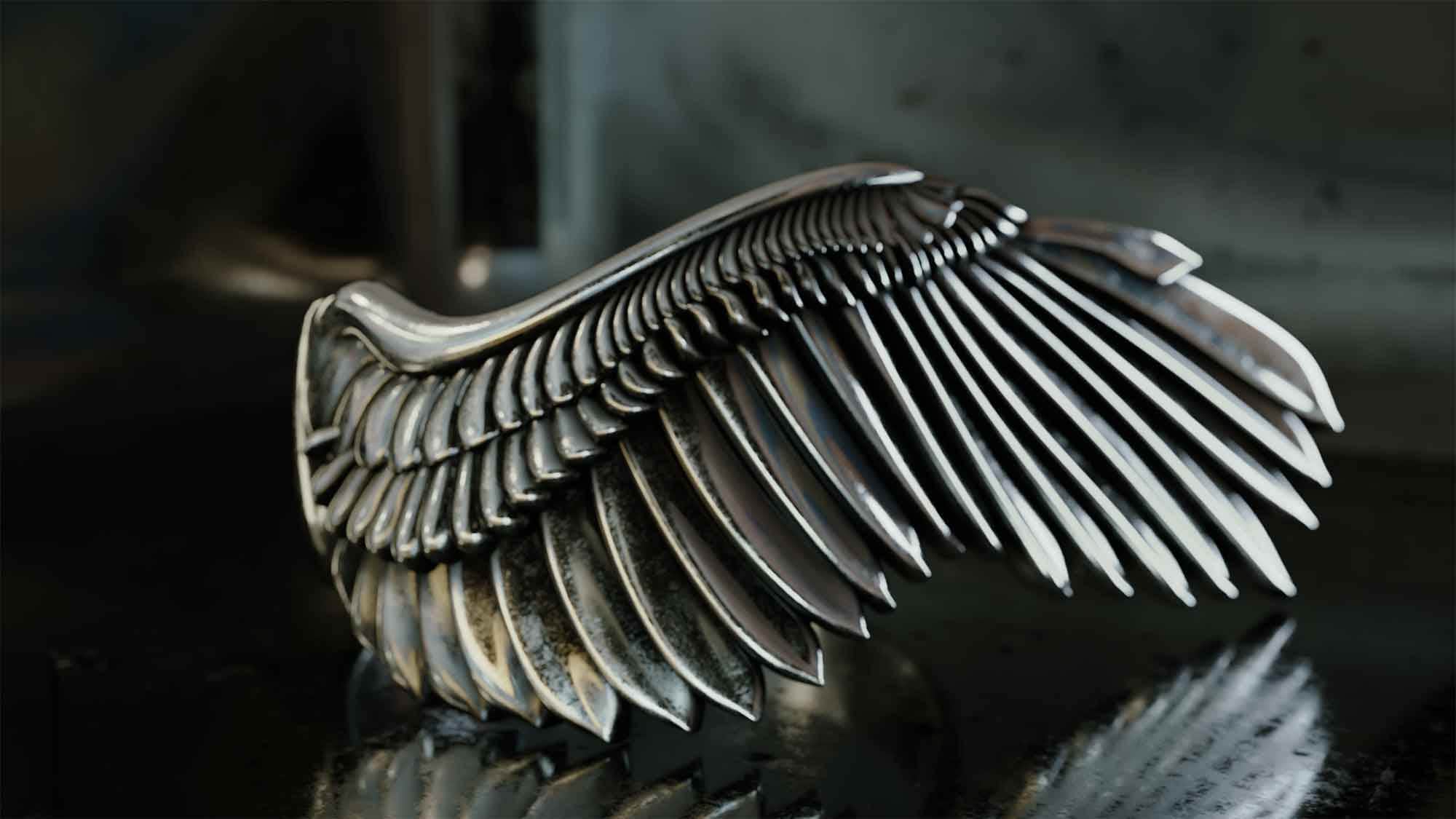 Wings ring, angel wings dainty ring, minimalist open bird wings ring