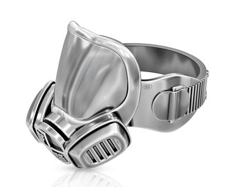 Hazmat Mask Sterling Silver Ring, Inspired by Breaking Bad