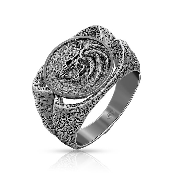 Witcher Geralt of Rivia ring, The Witcher Wolf Ring, sterling silver witcher medieval warrior fantasy ring