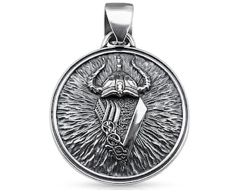 Handmade Sterling Silver Viking Shield Pendant, Ragnar Lothbrok Warrior Amulet