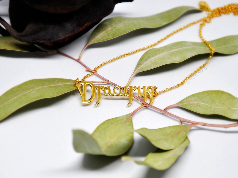 Dracarys, Mother of Dragons Chain Bar Necklace Game of Thrones Khaleesi Valyrian Necklace with Dracarys Word image 1
