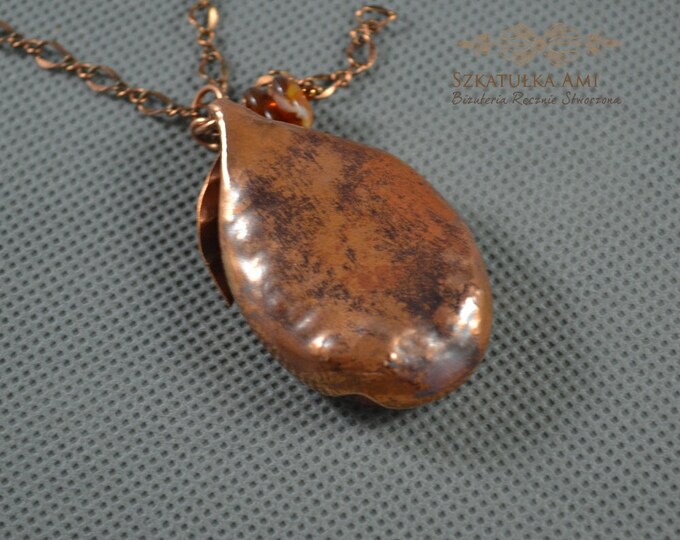 Dragon necklace copper necklace copper agate agate jewelry agate pendant necklace agate stone agate Metalwork necklace Hand Stamped Jewelry